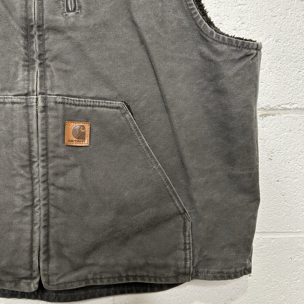Carhartt Sandstone Sherpa-Lined Vest “Gravel” V33 GVL - Picture 3 of 11